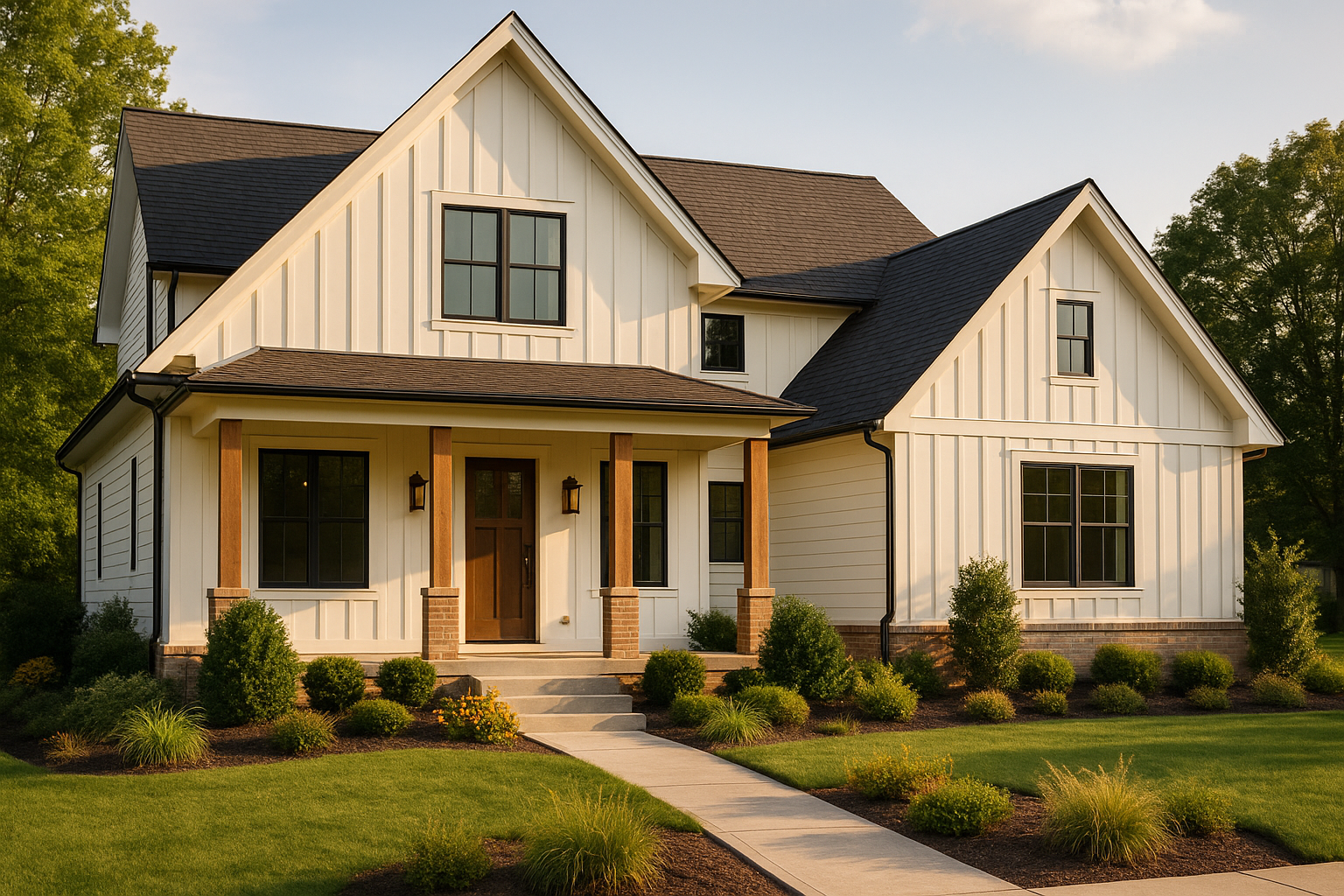 A calm neighborhood with homes, representing the current state of mortgage rates.