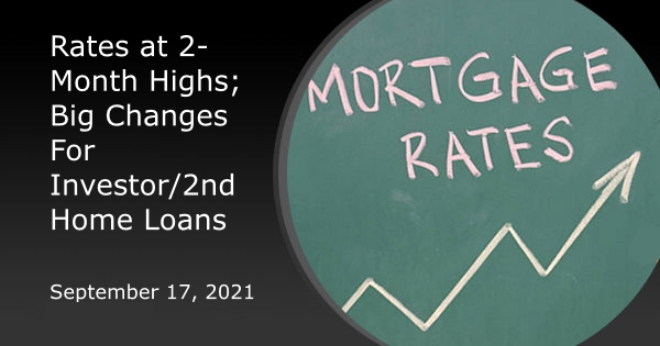 Rates at 2-Month Highs; Big Changes For Investor/2nd Home Loans