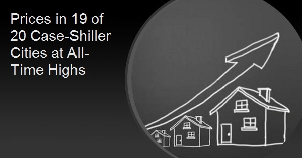 Prices in 19 of 20 Case-Shiller Cities at All-Time Highs