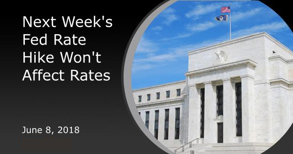 Next Week's Fed Rate Hike Won't Affect Rates