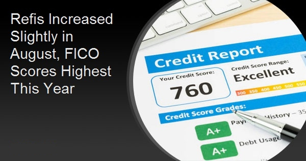 Refis Increased Slightly in August, FICO Scores Highest This Year