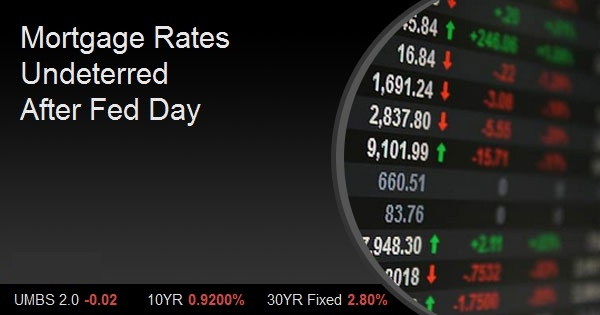 Mortgage Rates Undeterred After Fed Day