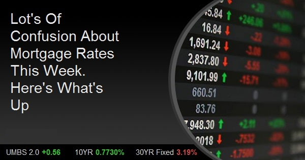 Lot's Of Confusion About Mortgage Rates This Week. Here's What's Up